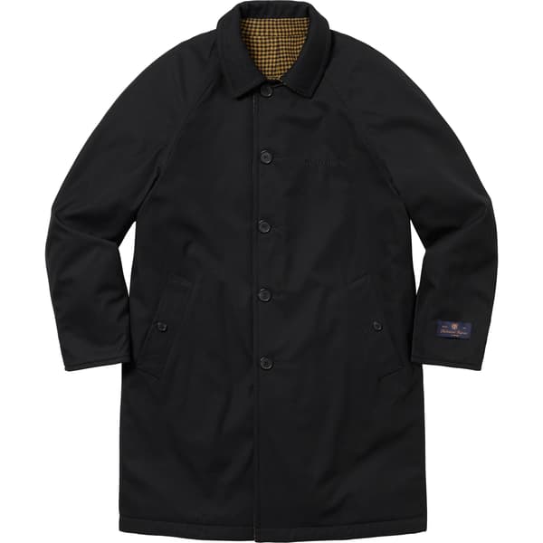 Supreme Reversible Houndstooth Overcoat - Black (front)