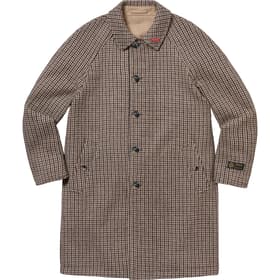 Supreme Reversible Houndstooth Overcoat Tan