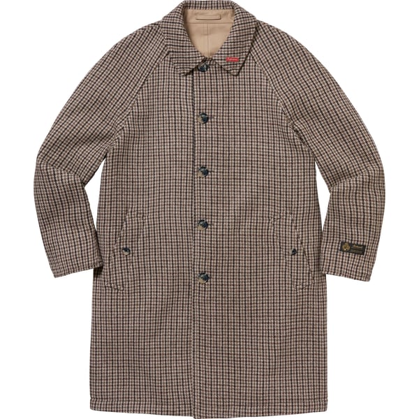 Supreme Reversible Houndstooth Overcoat - Tan (front)