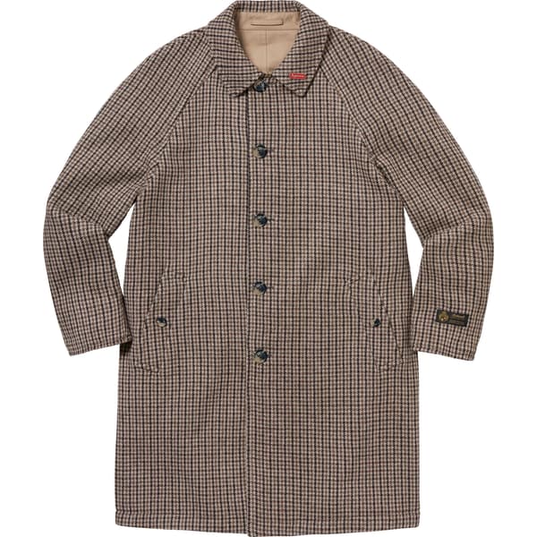 Supreme Reversible Houndstooth Overcoat - Tan (front)