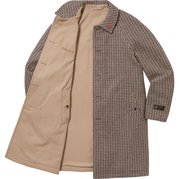 Supreme Reversible Houndstooth Overcoat - Tan (front)