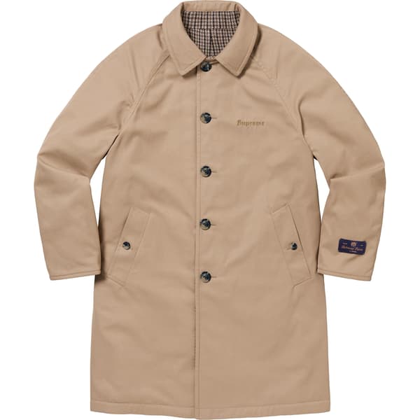 Supreme Reversible Houndstooth Overcoat - Tan (front)