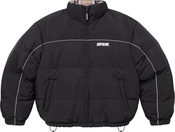 Supreme Reversible Puffer Jacket - Black (front)