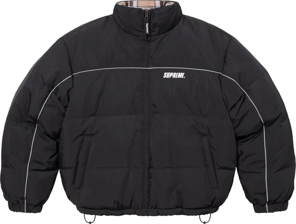 Supreme Reversible Puffer Jacket - Black (front)