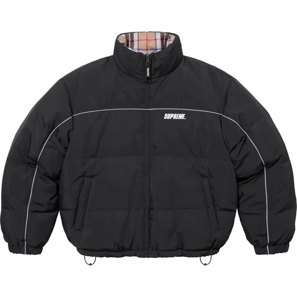 Supreme Reversible Puffer Jacket - Black (front)