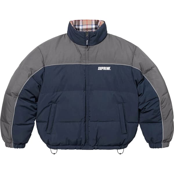 Supreme Reversible Puffer Jacket - Navy (front)