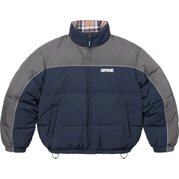 Supreme Reversible Puffer Jacket - Navy (front)