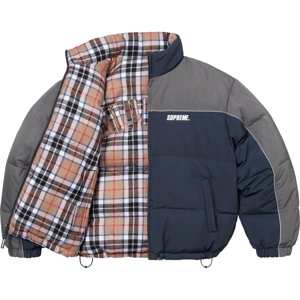 Supreme Reversible Puffer Jacket - Navy (front)