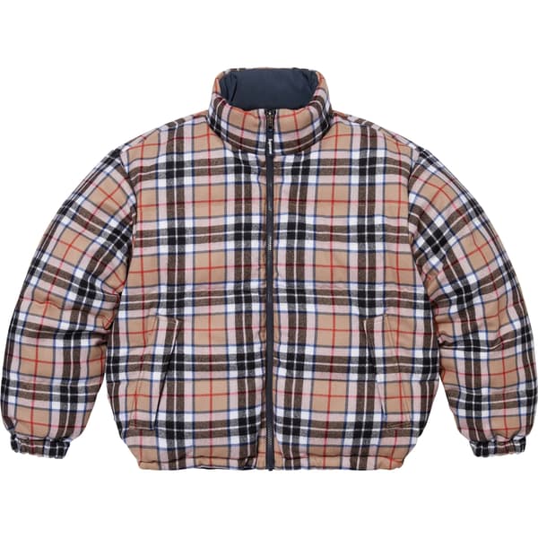 Supreme Reversible Puffer Jacket - Navy (front)