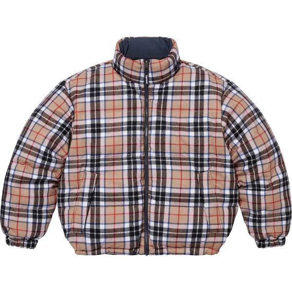 Supreme Reversible Puffer Jacket - Navy (front)