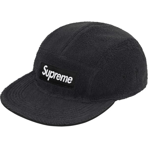 Supreme Reversible Terry Camp Cap - Black (front)