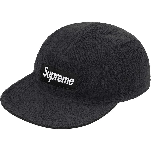 Supreme Reversible Terry Camp Cap - Black (front)