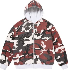 Supreme Reversible Work Zip Up Hooded Sweatshirt Ash Grey