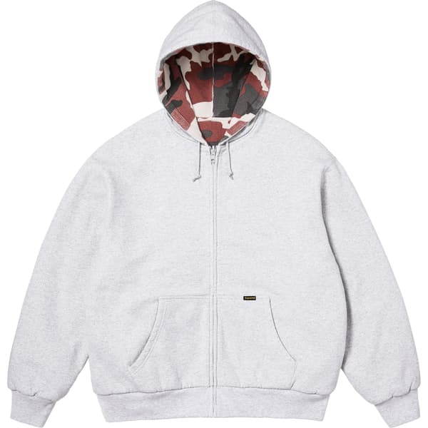 Supreme Reversible Work Zip Up Hooded Sweatshirt - Ash Grey (front)