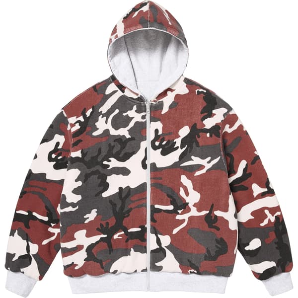 Supreme Reversible Work Zip Up Hooded Sweatshirt - Ash Grey (front)