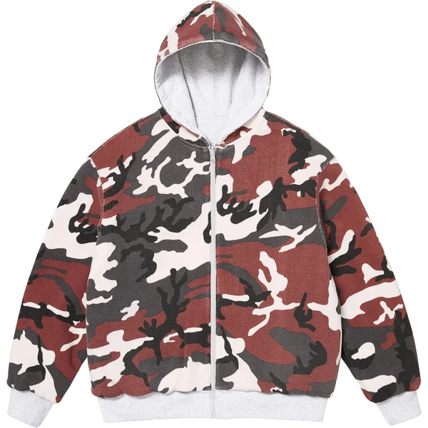 Supreme Reversible Work Zip Up Hooded Sweatshirt - Ash Grey (front)