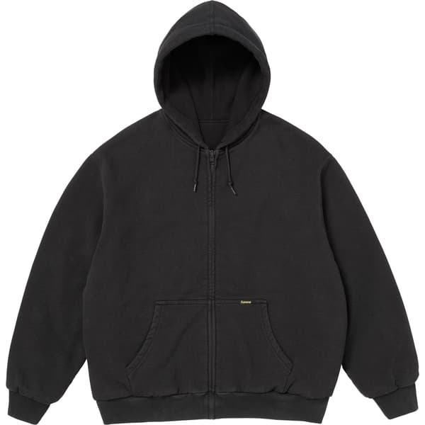 Supreme Reversible Work Zip Up Hooded Sweatshirt - Black (front)