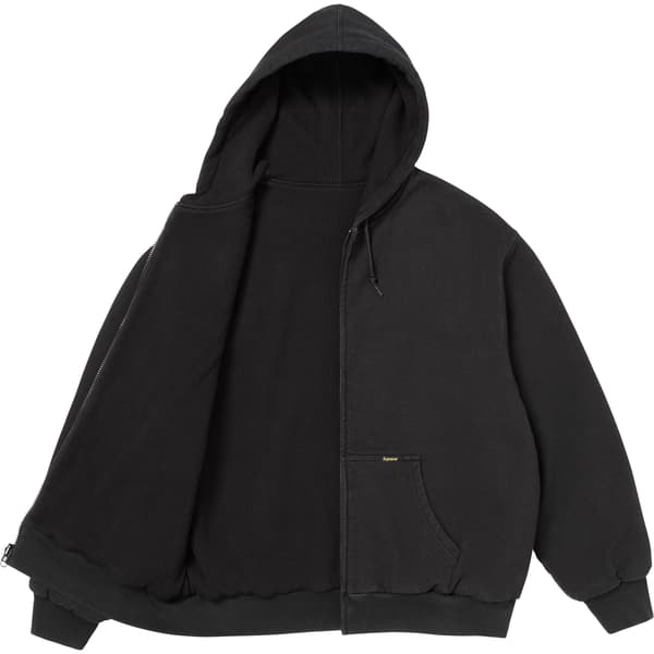 Supreme Reversible Work Zip Up Hooded Sweatshirt - Black (front)