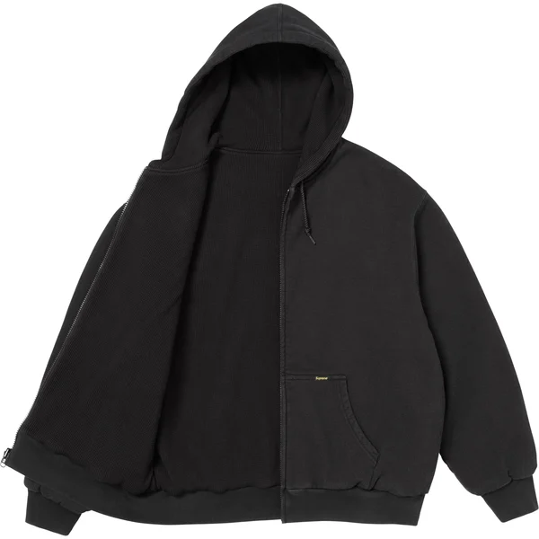 Supreme Reversible Work Zip Up Hooded Sweatshirt - Black (front)