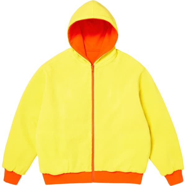 Supreme Reversible Work Zip Up Hooded Sweatshirt - Bright Orange (front)