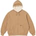 Supreme Reversible Work Zip Up Hooded Sweatshirt - Light Tan (front)