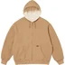 Supreme Reversible Work Zip Up Hooded Sweatshirt - Light Tan (front)