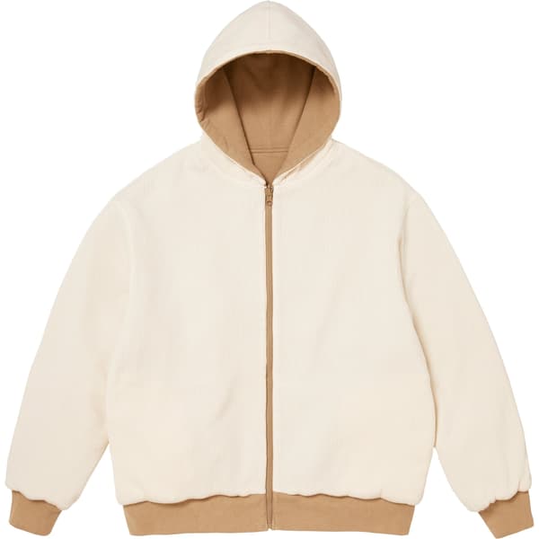 Supreme Reversible Work Zip Up Hooded Sweatshirt - Light Tan (front)