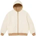 Supreme Reversible Work Zip Up Hooded Sweatshirt - Light Tan (front)