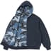 Supreme Reversible Work Zip Up Hooded Sweatshirt - Navy (front)
