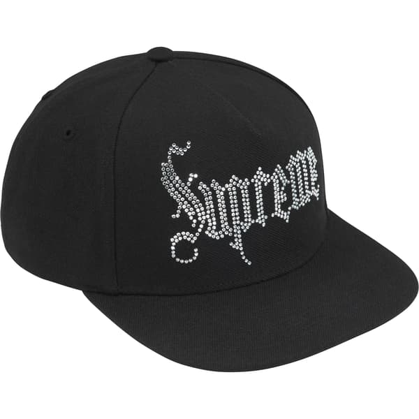 Supreme Rhinestone 5-Panel - Black (front)
