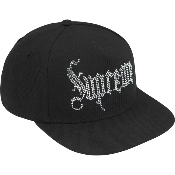 Supreme Rhinestone 5-Panel - Black (front)