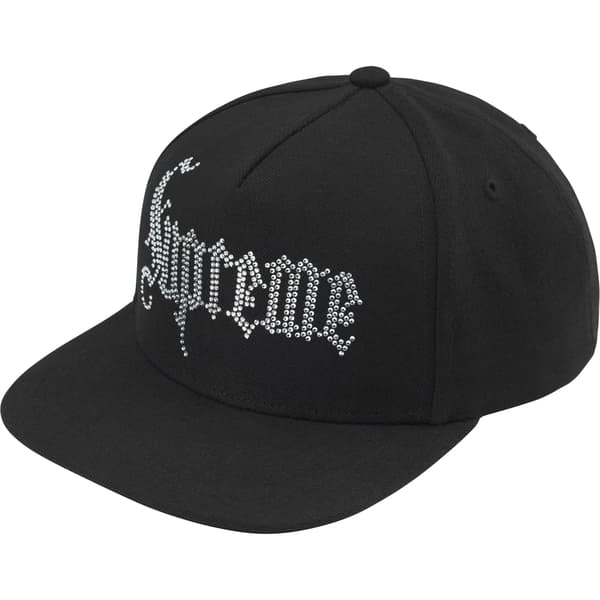 Supreme Rhinestone 5-Panel - Black (front)