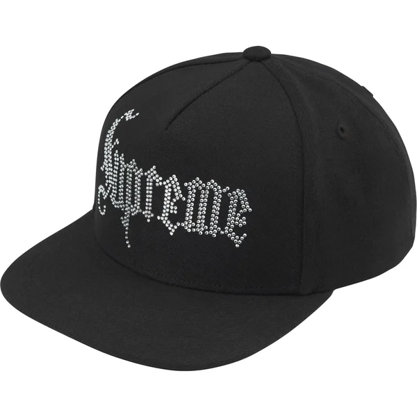 Supreme Rhinestone 5-Panel - Black (front)