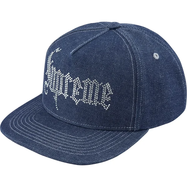 Supreme Rhinestone 5-Panel - Denim (front)