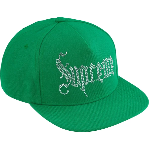Supreme Rhinestone 5-Panel - Green (front)