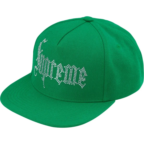 Supreme Rhinestone 5-Panel - Green (front)