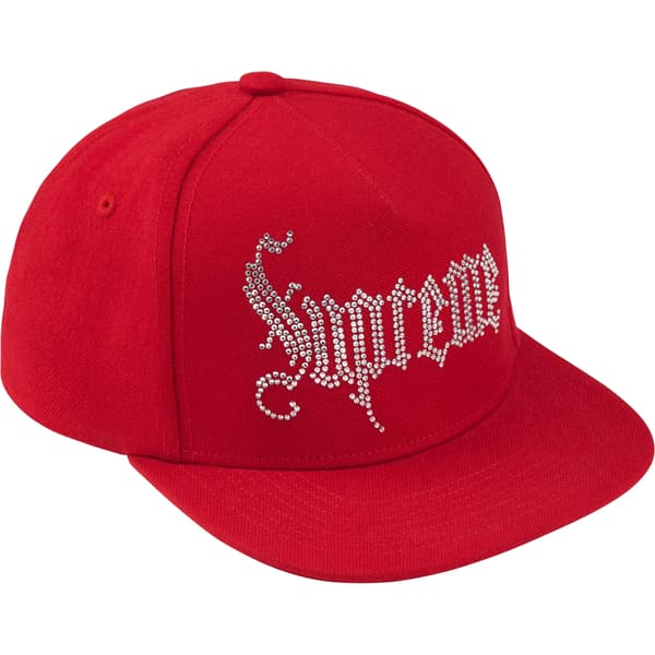 Supreme Rhinestone 5-Panel - Red (front)
