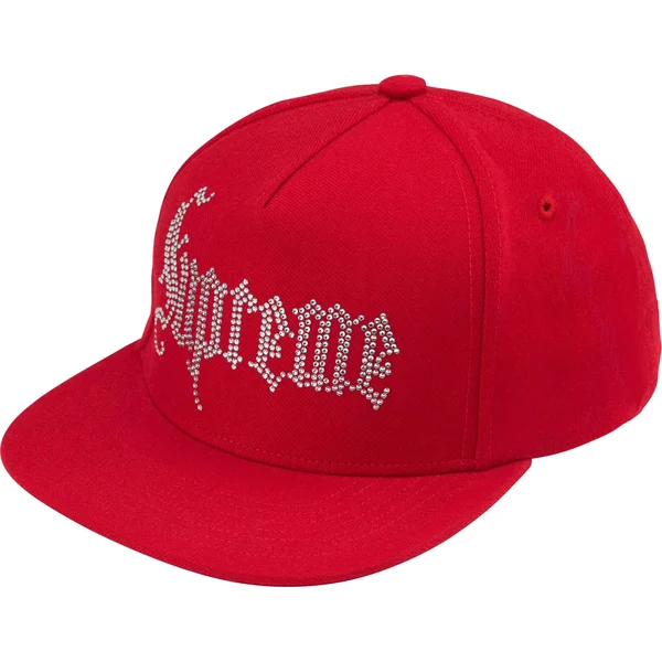 Supreme Rhinestone 5-Panel - Red (front)