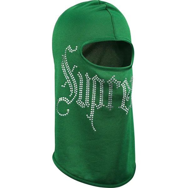 Supreme Rhinestone Balaclava - Green (front)