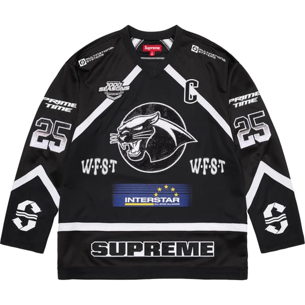 Supreme Rhinestone Hockey Jersey - Black (front)