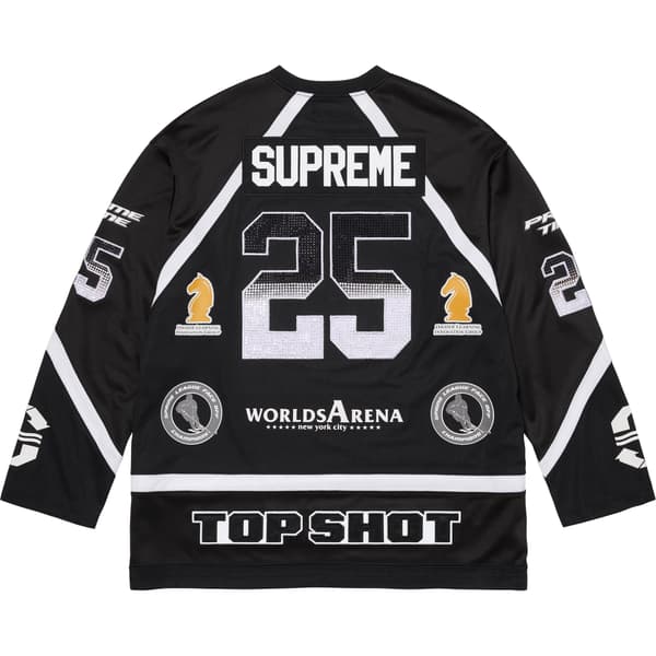 Supreme Rhinestone Hockey Jersey - Black (front)
