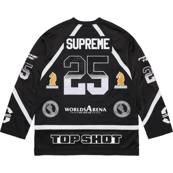 Supreme Rhinestone Hockey Jersey - Black (front)