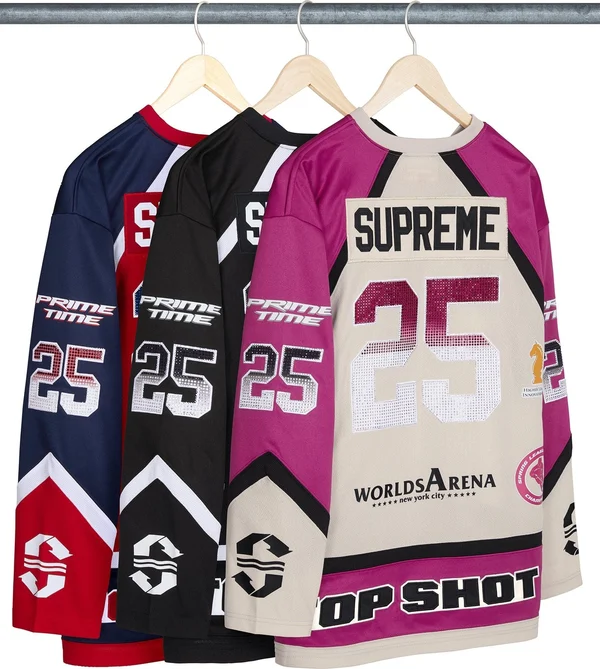Supreme Rhinestone Hockey Jersey - Group Shots (front)