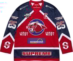 Supreme Rhinestone Hockey Jersey Red