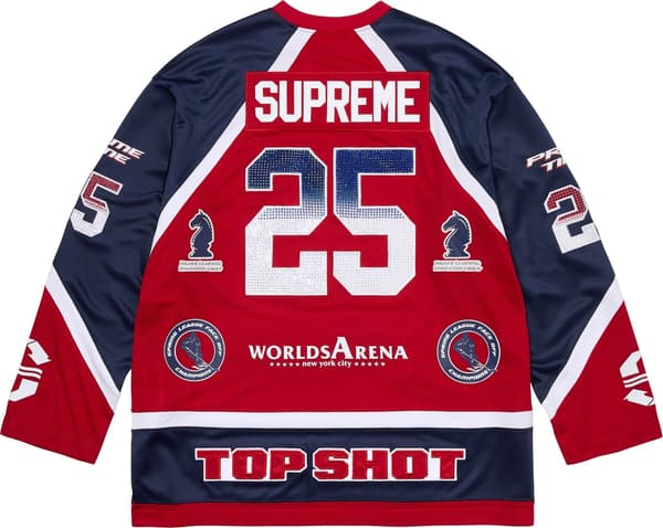 Supreme Rhinestone Hockey Jersey - Red (front)
