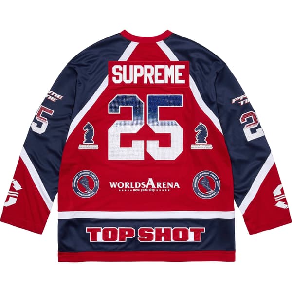 Supreme Rhinestone Hockey Jersey - Red (front)