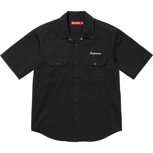 Supreme Rhinestone Pin Up S/S Work Shirt - Black (front)