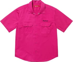 Supreme Rhinestone Pin Up S/S Work Shirt Fuchsia