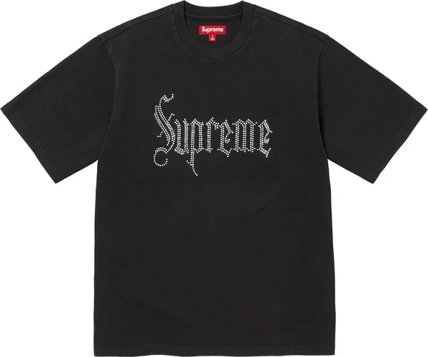 Supreme Rhinestone S/S Top - Black (front)