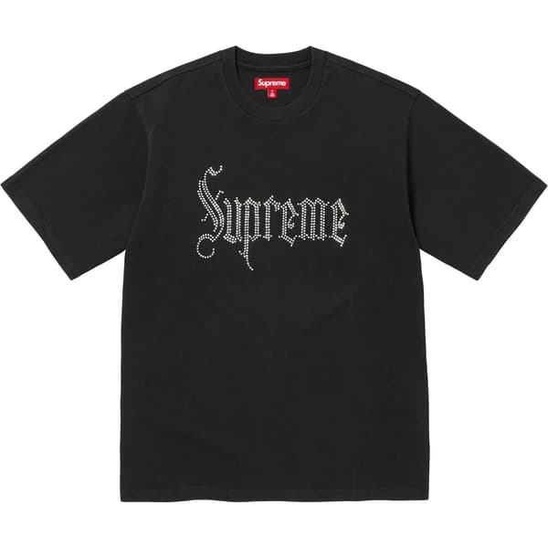 Supreme Rhinestone S/S Top - Black (front)